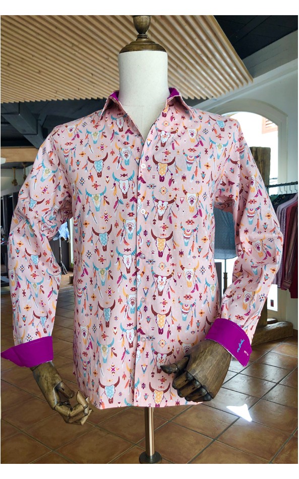 Camisa de hombre estampado calavera de buey | ABH Collection JÁVEA