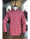 Camisa roja de hombre estampado flores pequeñas | ABH Collection JÁVEA
