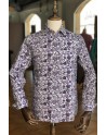 Camisa de hombre estampado flor de loto púrpura | ABH Collection JÁVEA