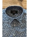 Small flowers print men's blue shirt | ABH Collection JÁVEA
