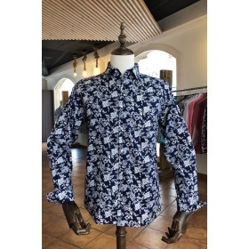 Navy blue flower print...