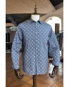 Square print men's blue shirt | ABH Collection JÁVEA