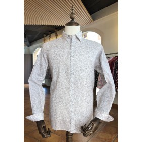 Brown flowers print beige...