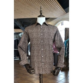 Small flower print brown...