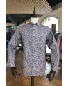 White paisley print burgundy men's shirt | ABH Collection JÁVEA