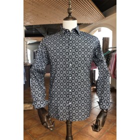 Chemise homme noir imprimés...