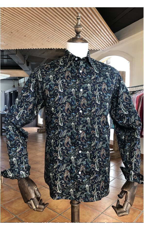 Cashmere print men's navy shirt | ABH Collection JÁVEA