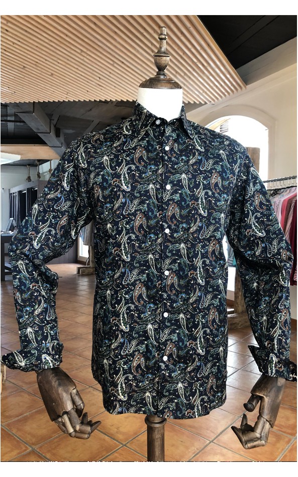 ABH Collection JÁVEA Navy men shirt printed cashmere ABH Collection JÁVEA Navy men shirt printed cashmere