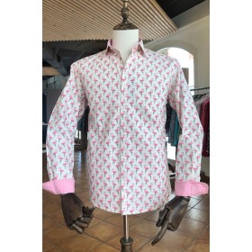 Flamingo print men's white...