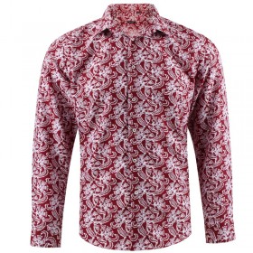 Flower print burgundy men's...