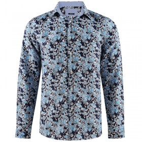 Bush print blue men's shirt