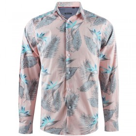 ABH Collection JÁVEA Camisa de hombre rosa estampado ave del paraíso