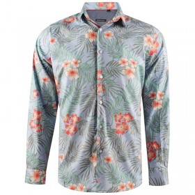 Hawaiian print blue men's...
