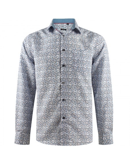 Blue print white men's shirt | ABH Collection JÁVEA