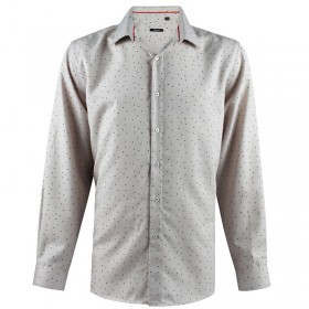 Dot print beige men's shirt
