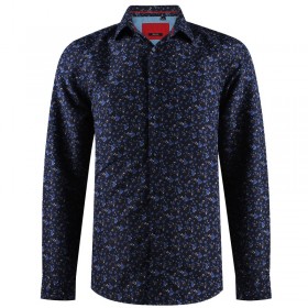 Camisa de hombre azul marino con estampado floral ABH Collection JÁVEA