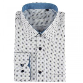 Dot print white men's shirt