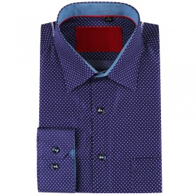 Dot print purple men's shirt