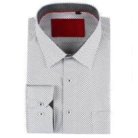 Dots print white men's shirt