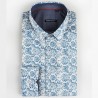 White men's shirt with blue flowers print | ABH Collection JÁVEA