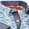Camisa de hombre blanca estampado flores azules | ABH Collection JÁVEA