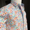 White men's shirt with multicolored candy print | ABH Collection JÁVEA