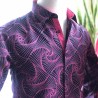 Camisa de hombre fucsia estampado geométrico | ABH Collection JÁVEA