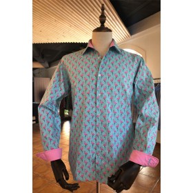 Flamingo print men's shirt