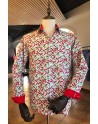 Red chilli pepper print men's shirt | ABH Collection JÁVEA