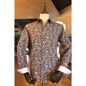 ABH Collection JÁVEA Grey mexican skull men shirt