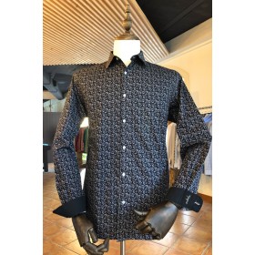 ABH Collection JÁVEA Black beige floral man shirt