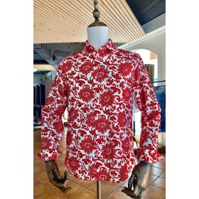 ABH Collection JÁVEA Camisa de hombre flores rojas