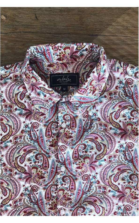 Pink paisley print men's shirt | ABH Collection JÁVEA