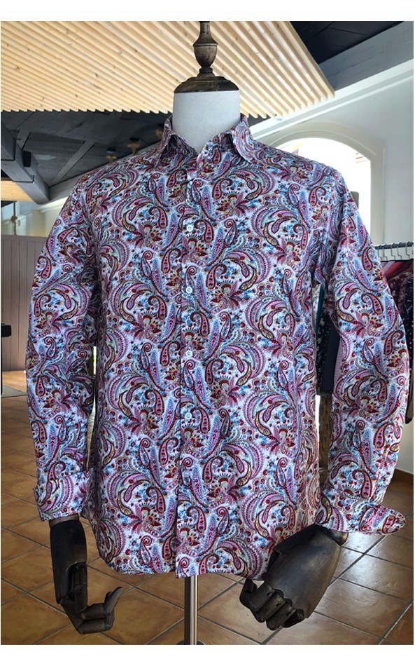 Pink paisley print men's shirt | ABH Collection JÁVEA