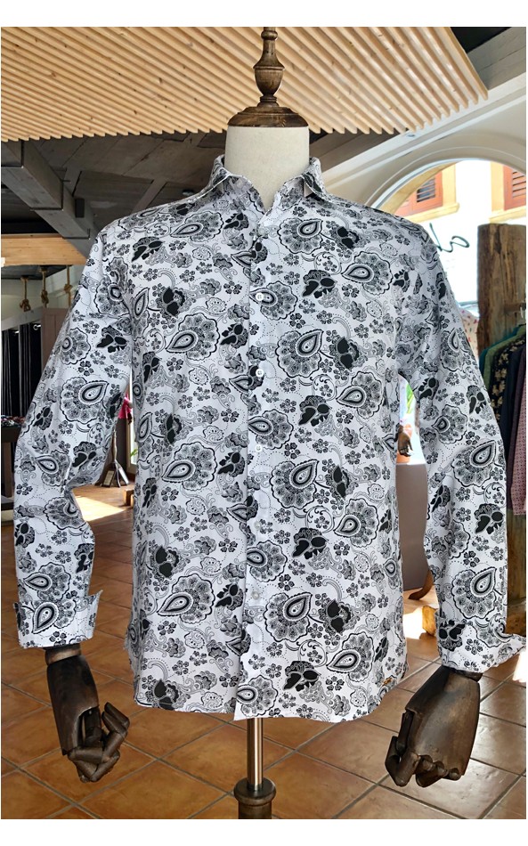 ABH Collection JÁVEA Black flowers pattern men's shirt ABH Collection JÁVEA Black flowers pattern men's shirt